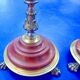 Candlesticks bronze marble griotte nineteenth