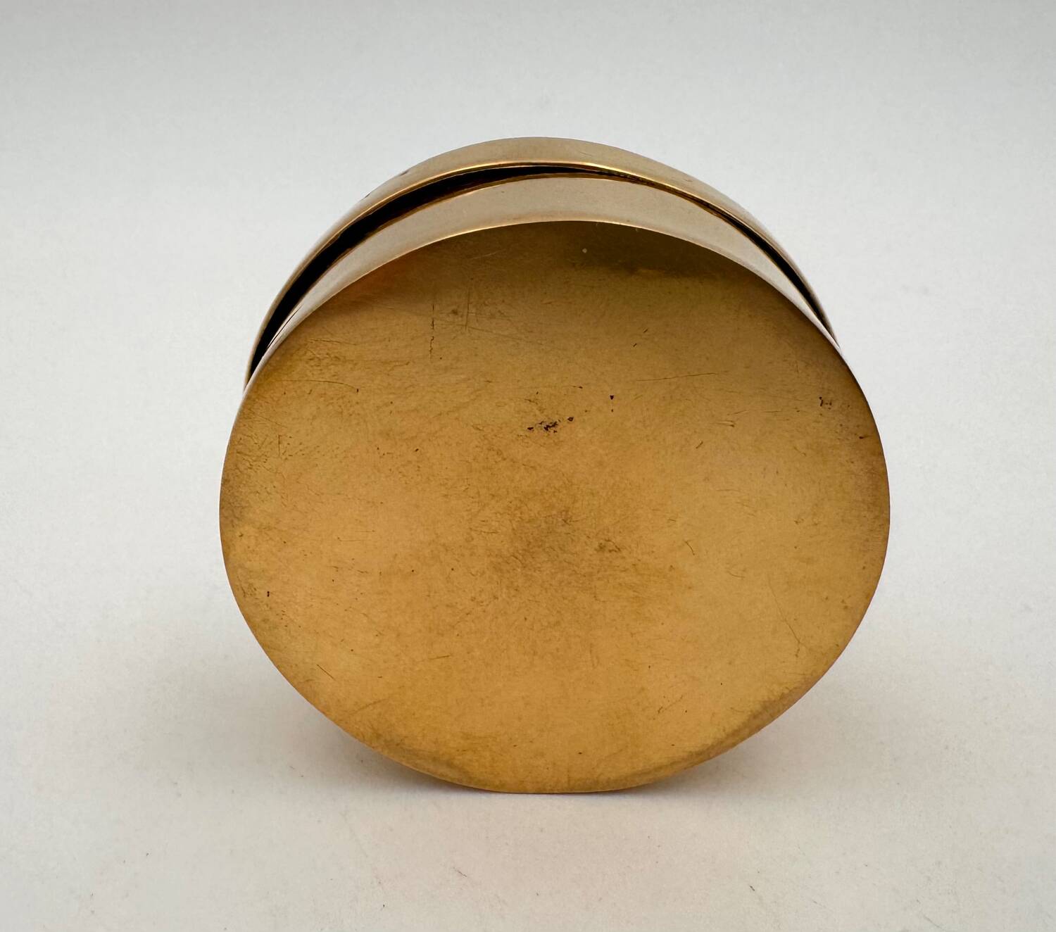 Vintage pillbox, brass and bone box - 1970s