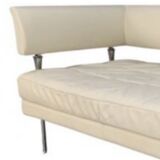 Poltrona Frau cream leather sofa by Luca Scacchetti Leather bench