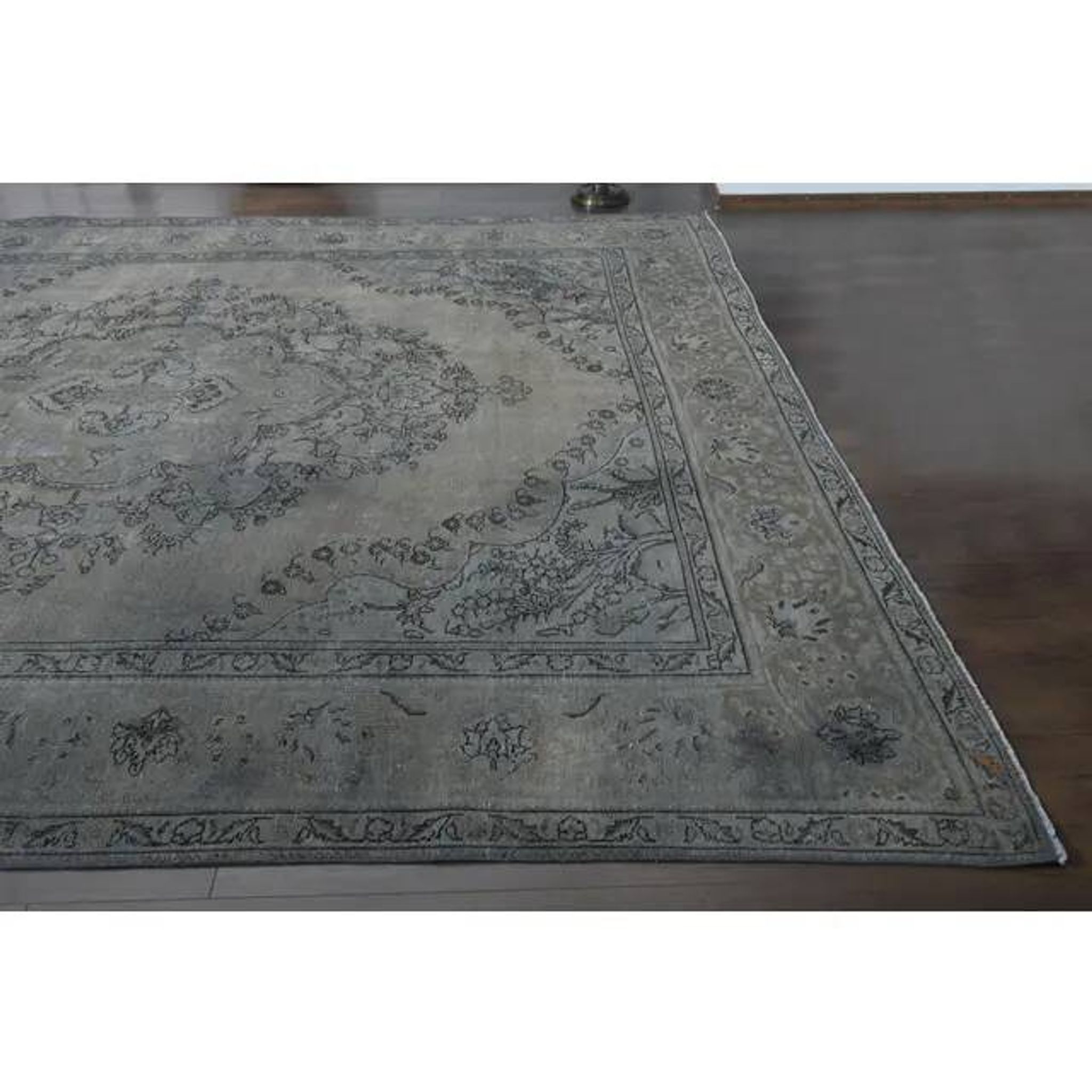 1970s Vintage Persian Handmade Wool Cotton Brown Area Rug 300x380