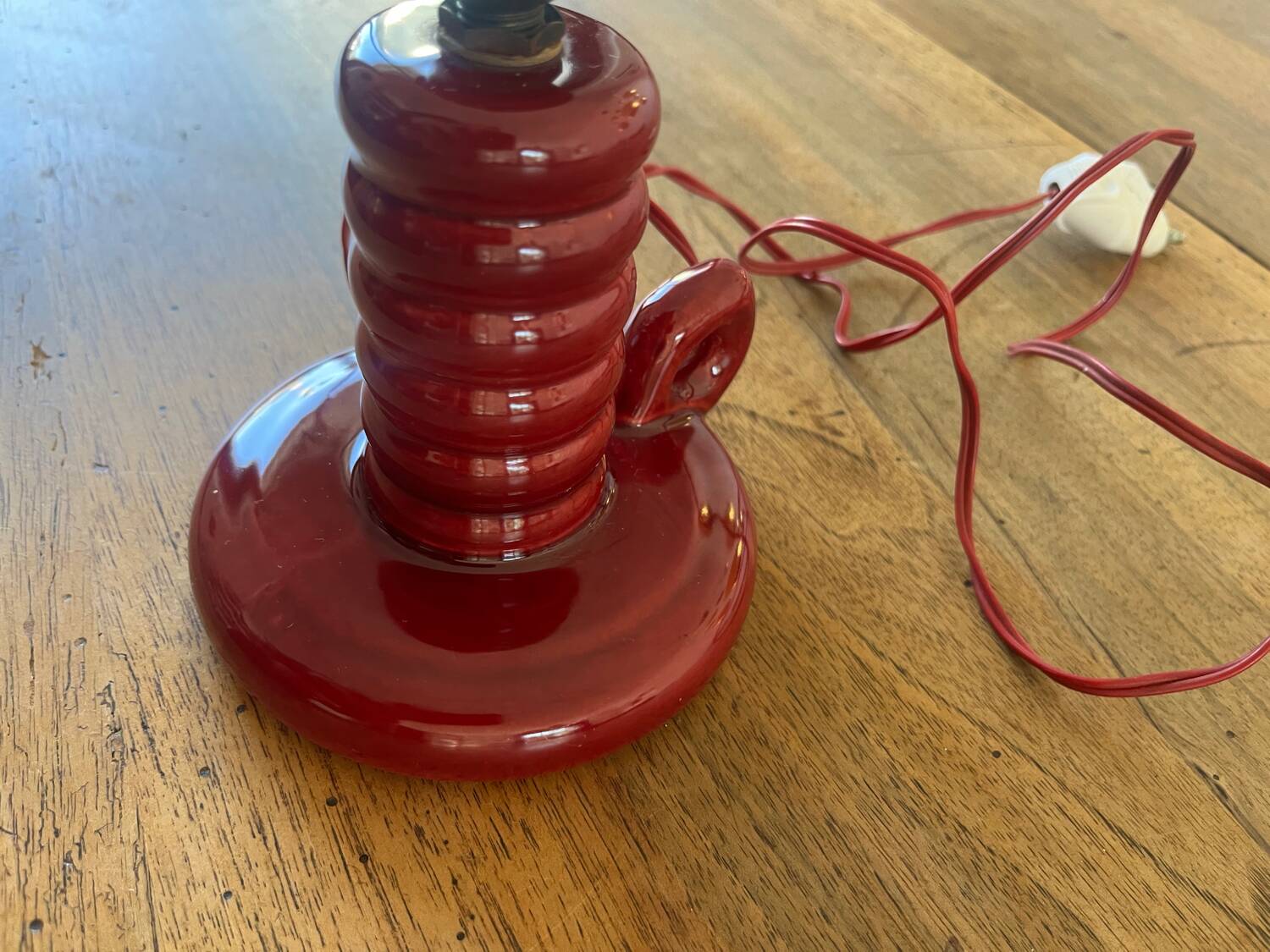 Burgundy ceramic lamp base