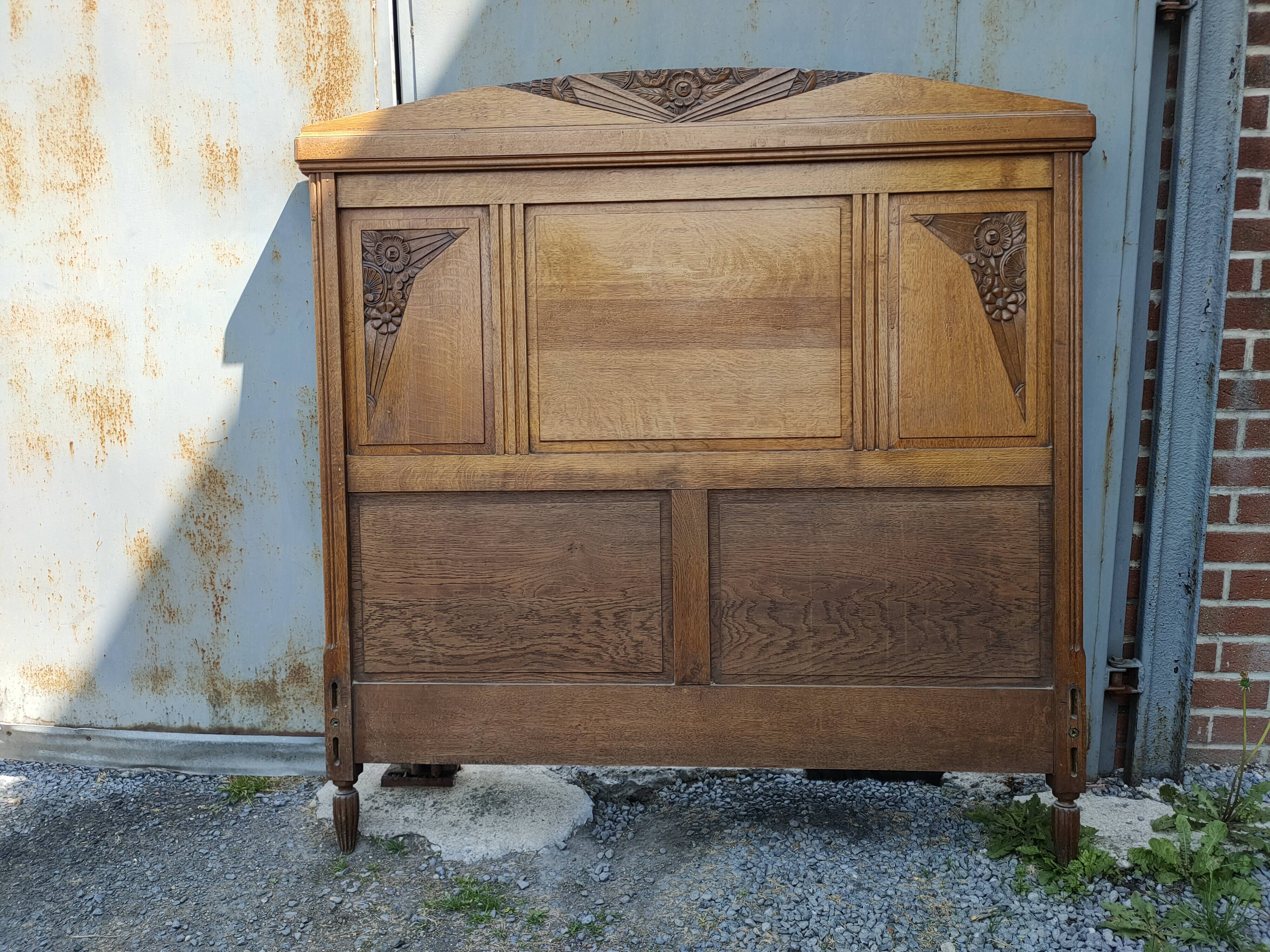 1930s oak headboard
