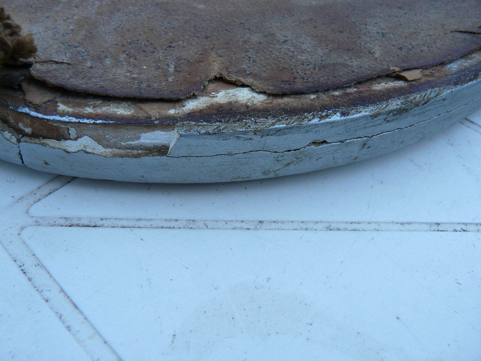 40s oval mirror in wood and stucco 59x39cm