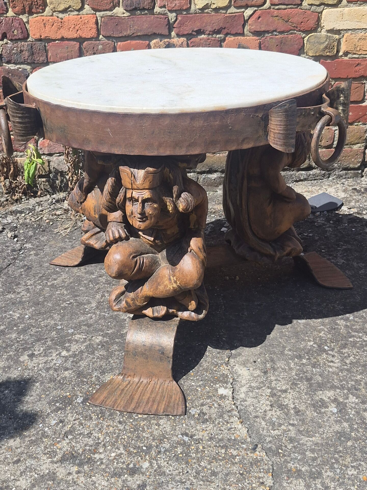 Jean Maurice Rothschild coffee table marble metal