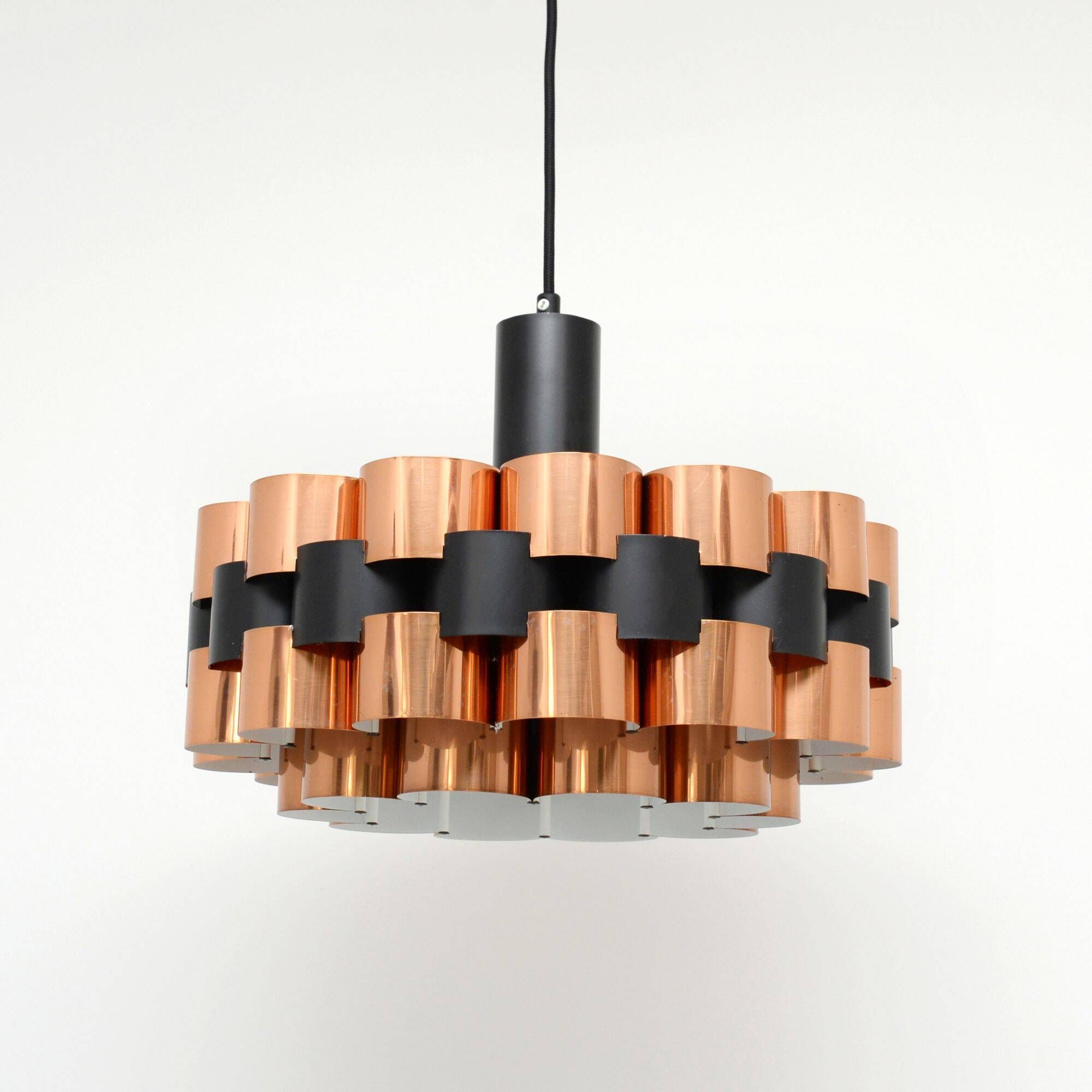 Copper lamp by Wener Schou for Coronell Elektro, 1970s