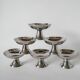 set of 6 designer stainless steel bowls 1970 6 X 9.5 cm