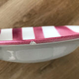 8 assiettes rayures rose