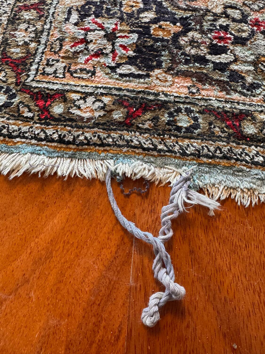 Antique Ghoum carpet from Iran in silk.