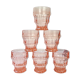 6 verres rose vintage style art déco