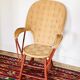 Vintage chestnut armchair and burlap
