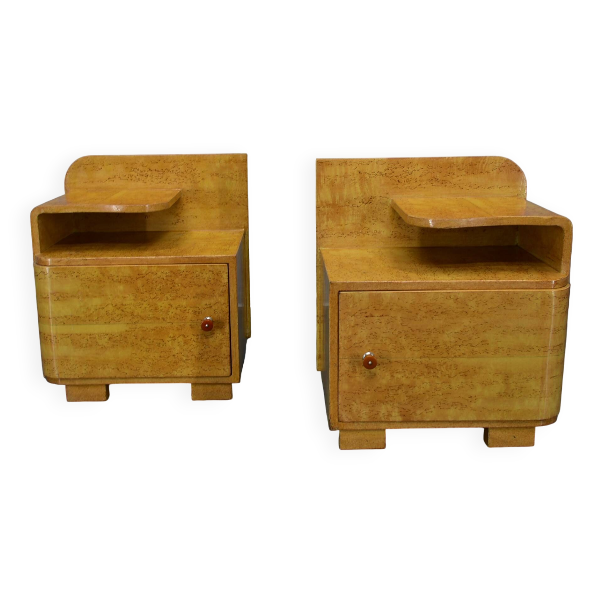 Set of Two Art Deco Night Stands Czechoslovakia , 1939s
