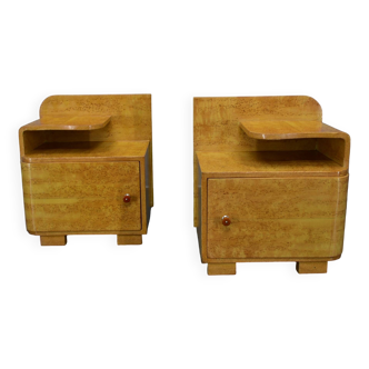 Set of Two Art Deco Night Stands Czechoslovakia , 1939s
