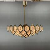 1960s Faceted Glass Chandelier by Jaroslav Bejvl for Kamenicky Senov
