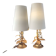 2 Lampes Attribuées Hans Kogl  1970 Hollywood Regency Glycine Dorure F