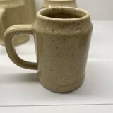 6 stoneware beer mugs