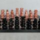 Small chessboard in coral marble and black marble - Italy - Second half of the twentieth century