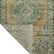 Vintage Turkish Carpet Floral Medallion Beige Green 280 x 166 cm