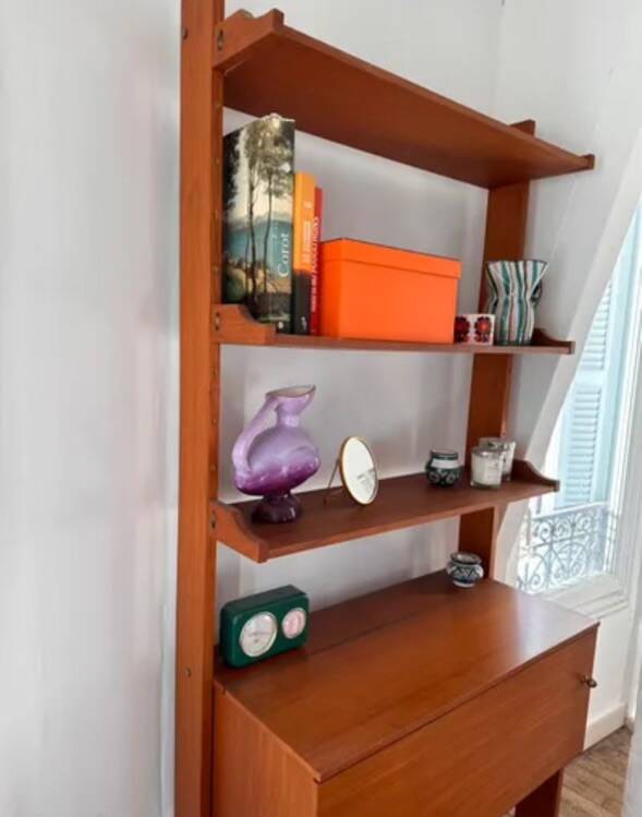 Vintage teak shelf/secretary