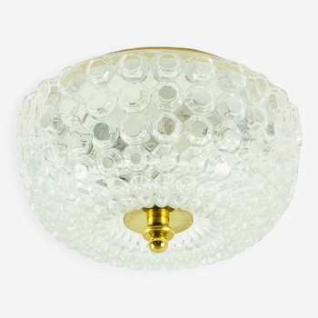 Large Mid-Century Bubble Glass Flush Mount/Ceiling Light by Helena Tynell for Limburg, Germany, 1960