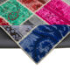 Handwoven oriental overdyed 204 cm x 304 cm multicolor patchwork rug