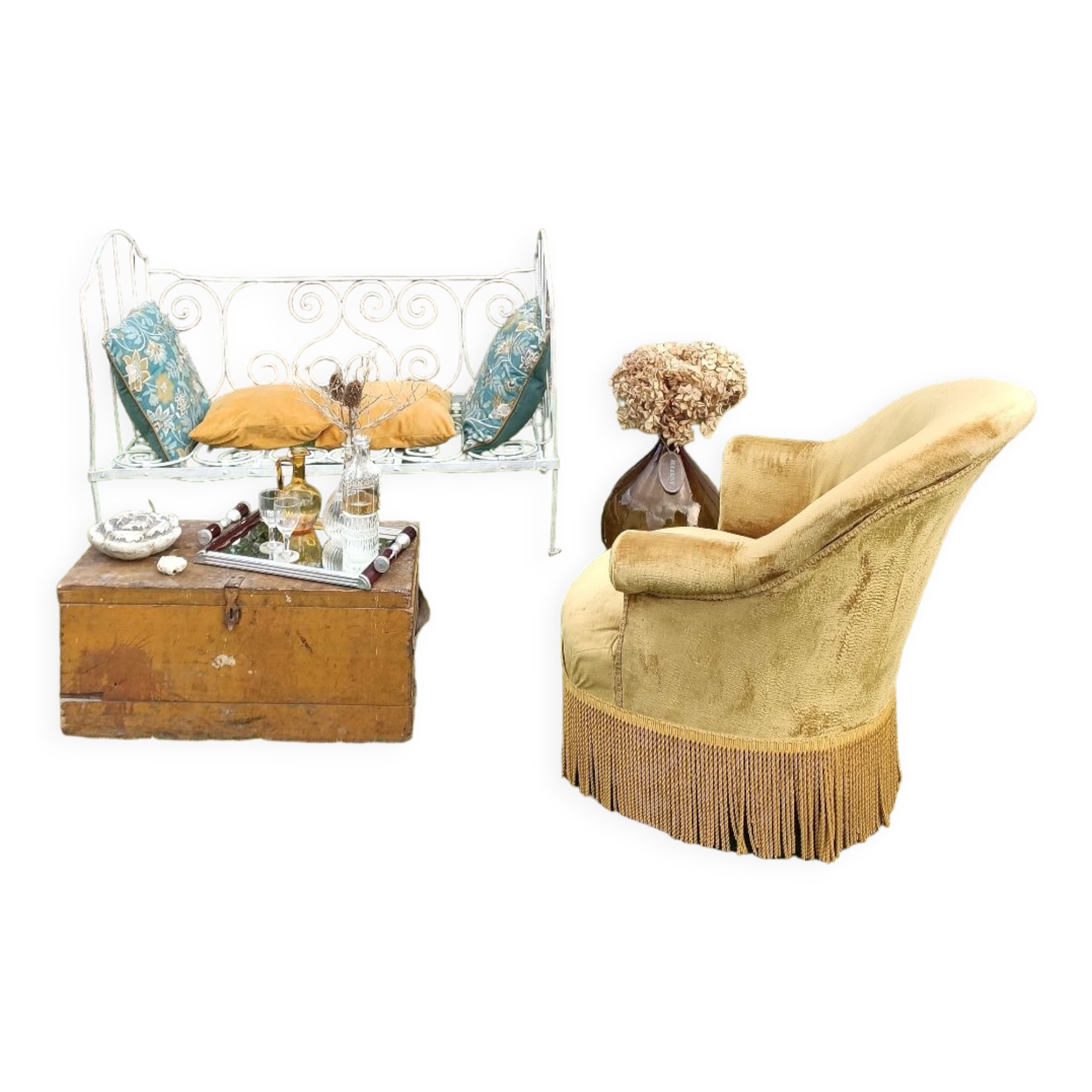 Velvet toad armchair