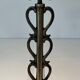Pair of Brass and Wrought Iron Chenets with Scroll Columns and Arched Bases