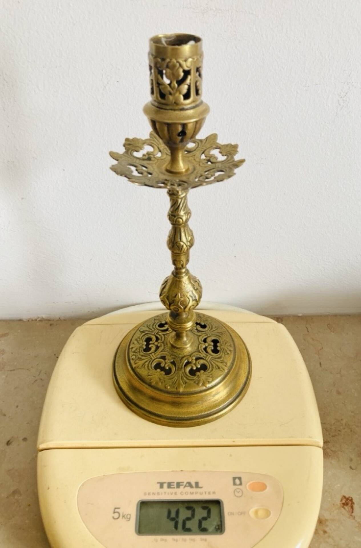 19th-century gilded bronze candlestick