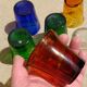 6 old lights photophore blown glass XVIII XIX th folk art