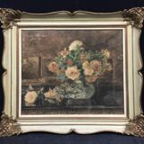Painting “Still life with roses”. Watercolor.