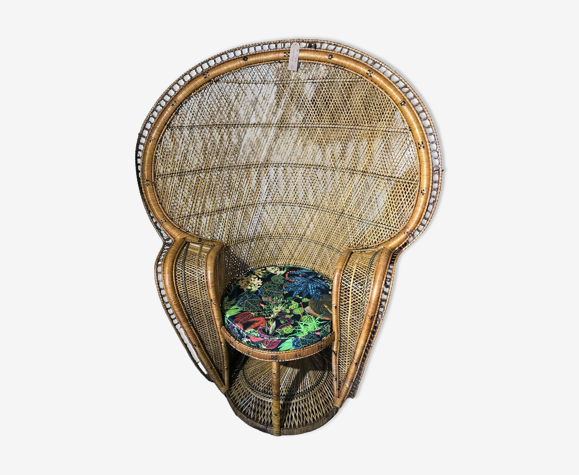 Emmanuelle armchair in antique rattan