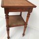 Guéridon table appoint en bois et osier vintage