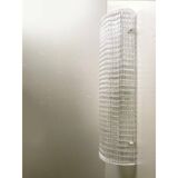 Contemporary Clear Diamanted Rectangular Murano Glass Wall Sconce