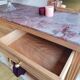Antique wooden and marble buffet console