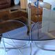 Vintage smoked glass Space Age dining table
