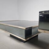 3-piece set of mirrored cocktail tables cidue, 1970