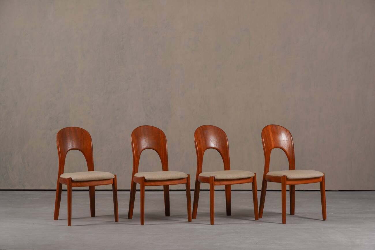 Vintage Morten dining chairs in teak by Niels Koefoed for Hornslet Møbelfabrik, Denmark 1970’s, set of 4