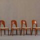 Vintage Morten dining chairs in teak by Niels Koefoed for Hornslet Møbelfabrik, Denmark 1970’s, set of 4
