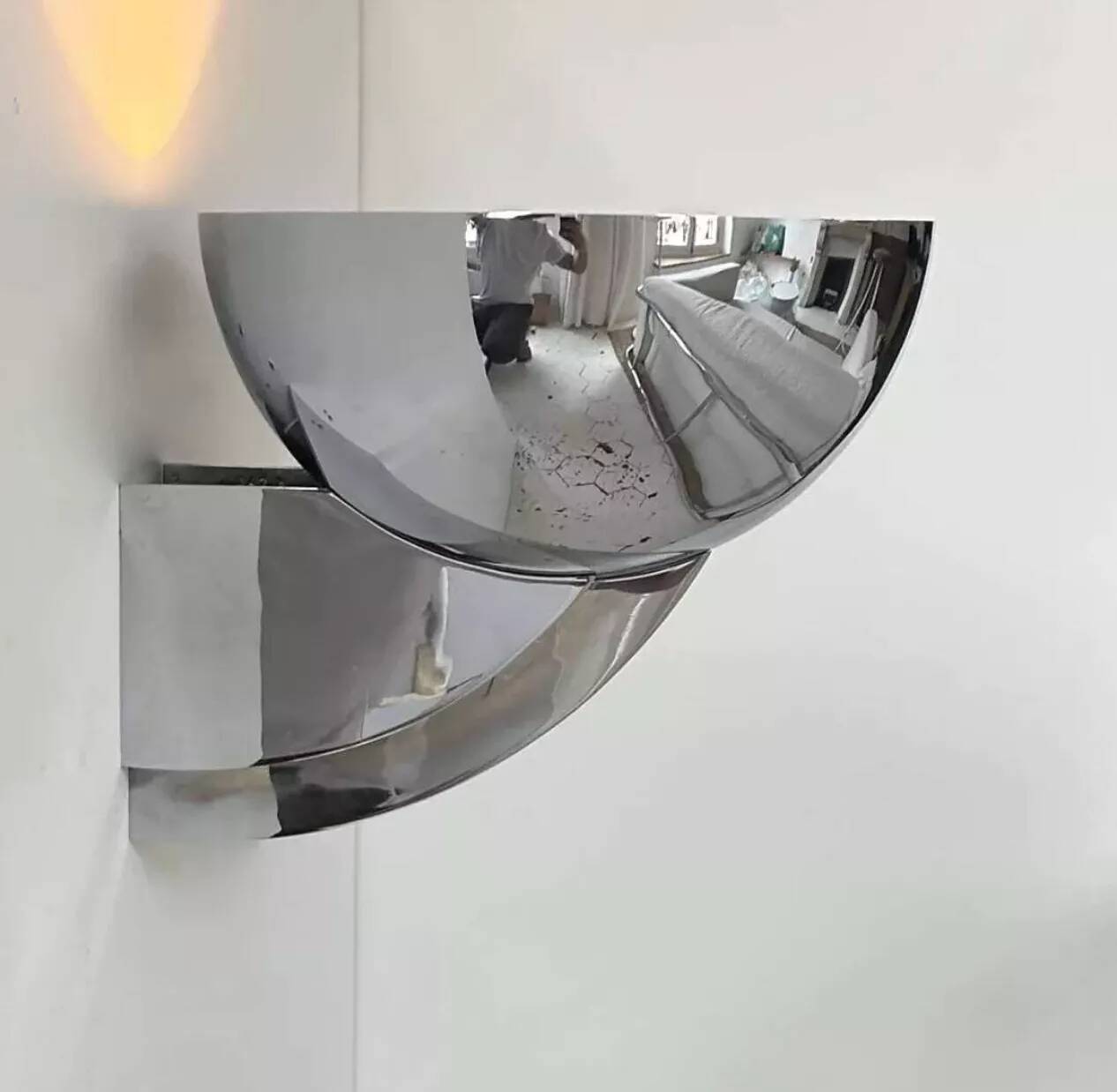 Vintage Perzel 347 bm wall lamp, chrome-plated bronze, France 1950