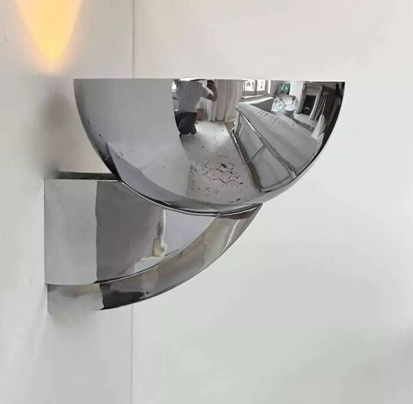 Applique vintage Perzel 347 bm , bronze chromé, France 1950