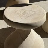 Pawn Bleach - Stool, side table, end table in solid mango wood