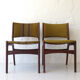 Ensemble de 2 chaises danoises de dîner d’acajou