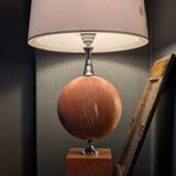 Lampe à poser en marbre rouge - style Barbier 1970