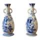 Old pair of blue and white porcelain vases from Japan - in good condition.