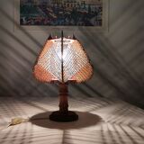 Vintage wooden bedside table lamp 1960