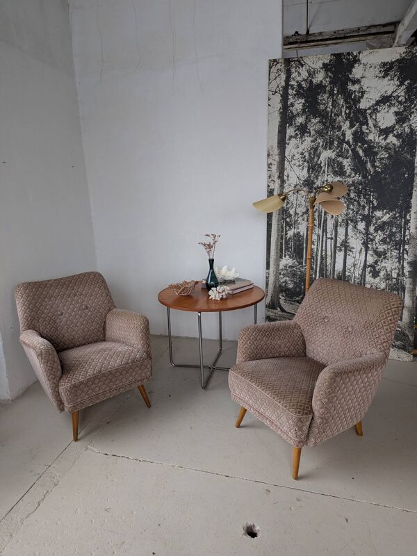 Paire de fauteuils cosy, vintage 1960
