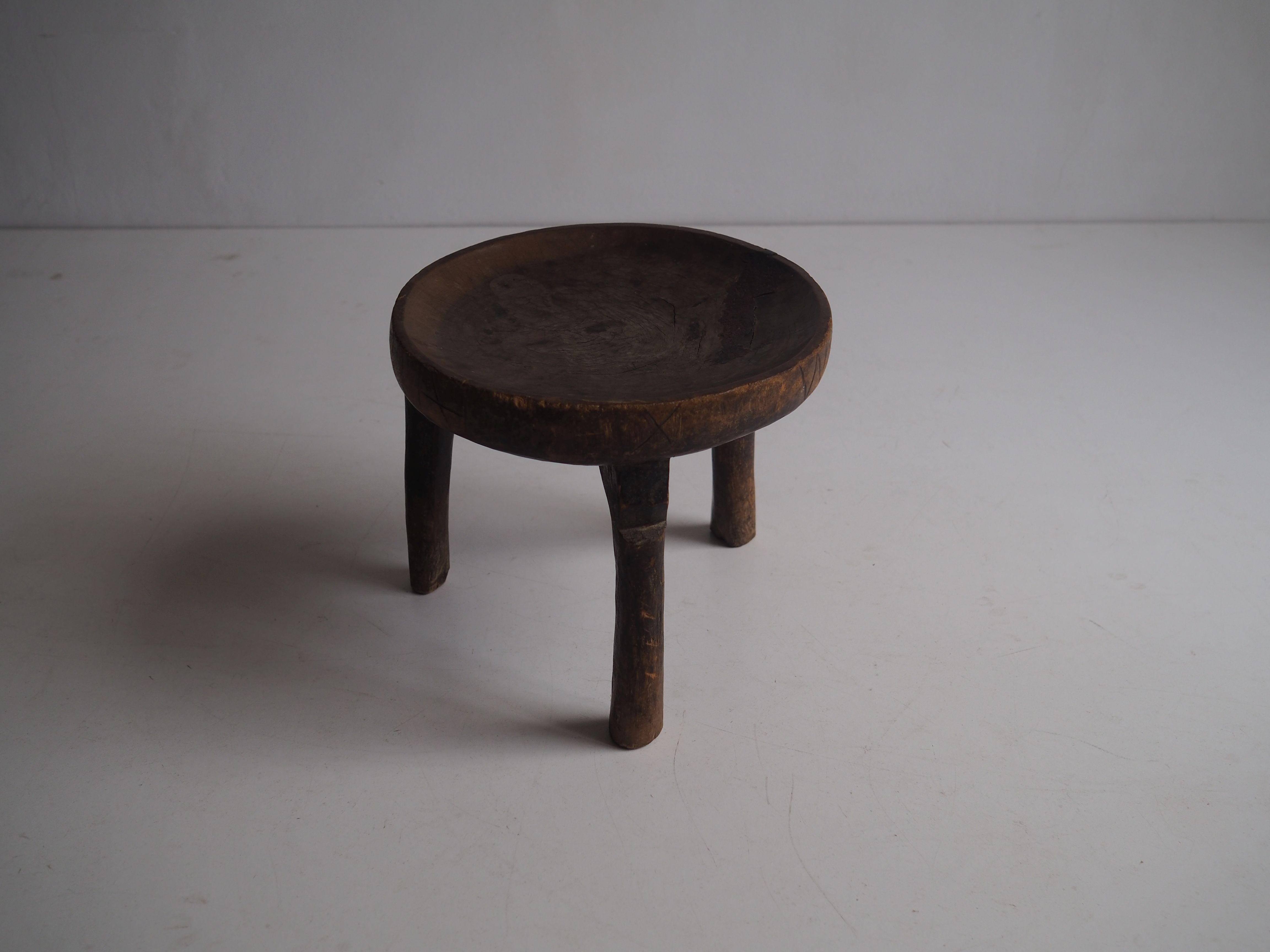 Wa-Hehe tribal carved tripod stool, Tanzania 1950s