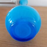 Vase verre bleu