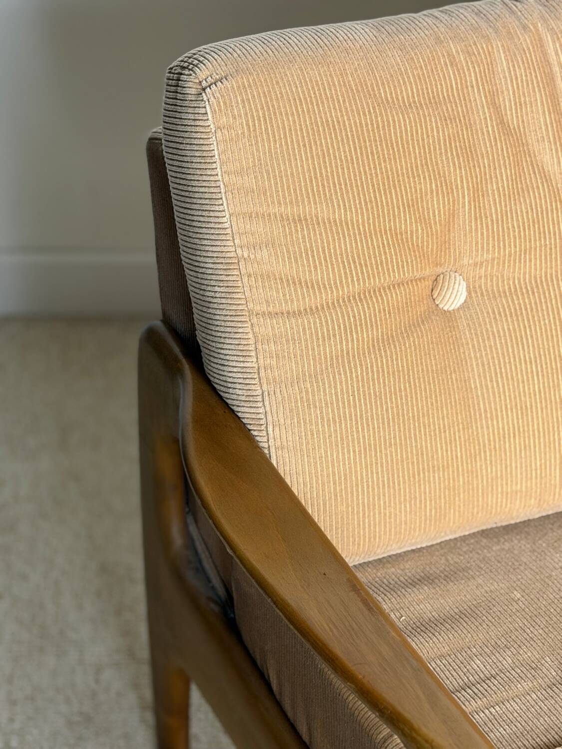 Vintage D-Bed sofa – 1980s – Beige corduroy