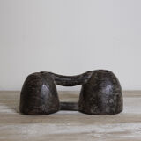 Double inkwell in old wood