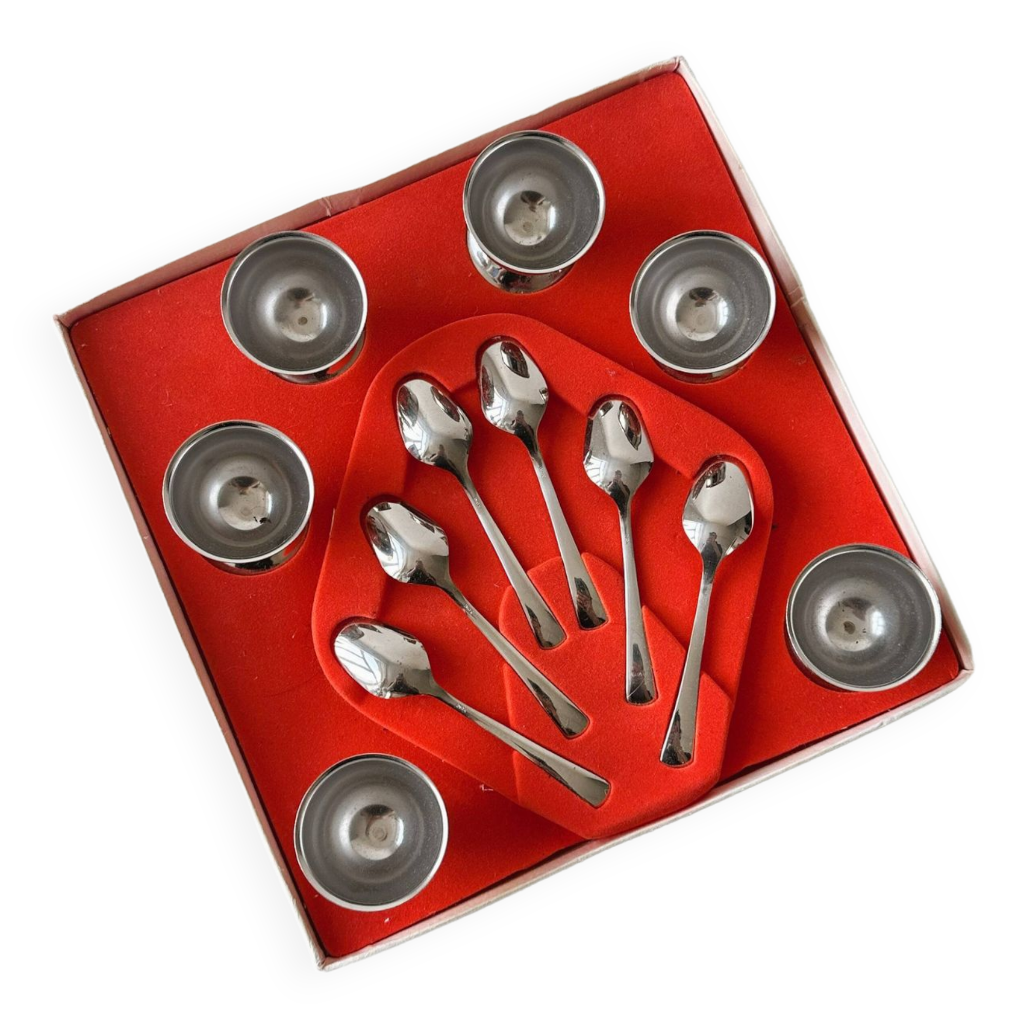 6 stainless steel egg cups